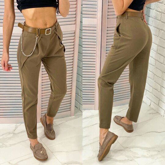 Классические брюки женские с ремешком