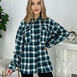 Фланелевая рубашка в клетку женская